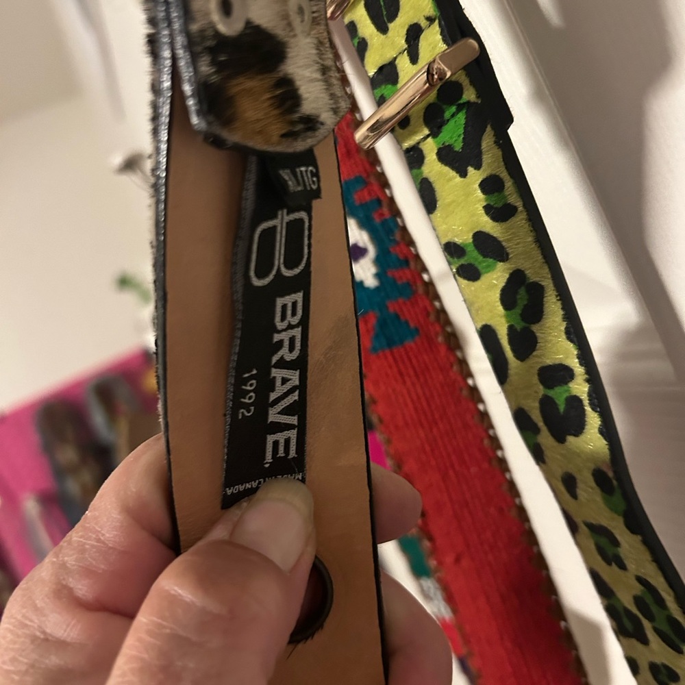 Brave Leysa hair on white leopard belt NWOT - Picture 6 of 7